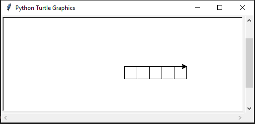 turtle line of squares